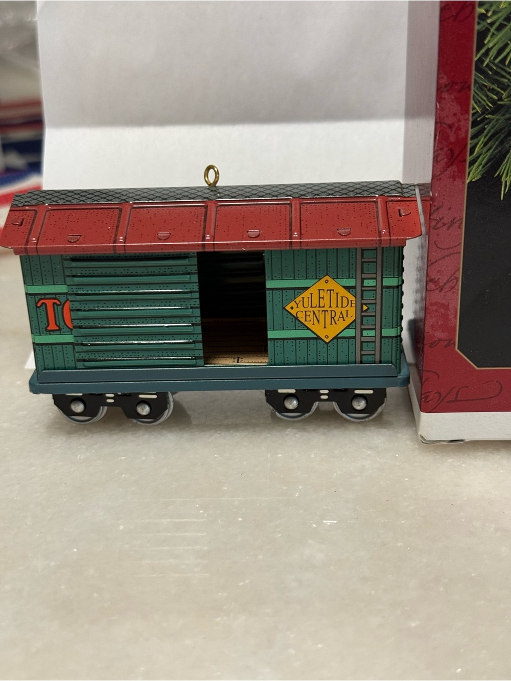 Hallmark Pressed Tin Train Ornament ~ Yuletide Central #4 ~ 1997 w/Box
